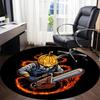 1pc PumpkinChainsaw, HalloweenArt Office Round Area Rug, Under Office Chairs Bedroom Living Room Home Decor, Room Deco, Available in Various Sizes