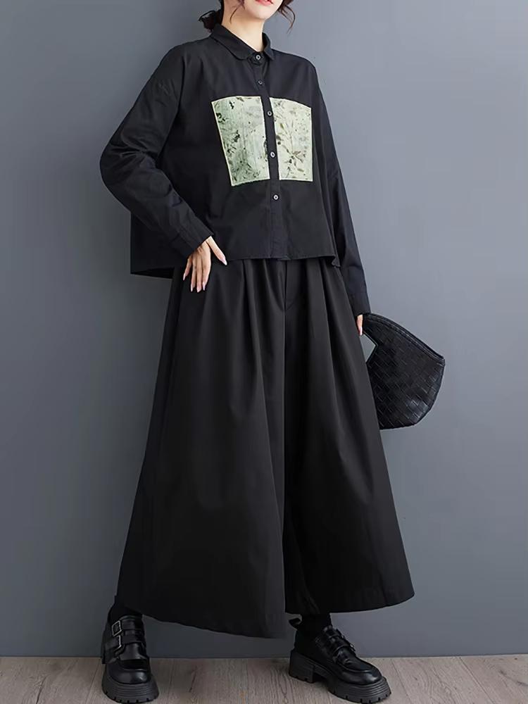 Xitao Повседневная однобортная рубашка в стиле пэчворк GMM1099