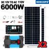 SOECOPO 6000 Вт Полный Автономный Солнечный Комплект 100 А Контроллер Автономная Солнечная Система для Дома Кемпинга DC 12 В - AC 110 В/220 В Инвертор