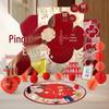 First Birthday Wall Decoration Kit for Boys & Girls - Complete Zhua Zhou Props & KT Board Set