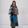 Autumn and Winter New Trend Warm Thickened Comfortable Contrasting Color Multi-color Plaid Fringed Scarf Scarf Women