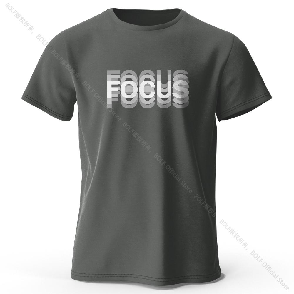 Focus Letter Minimalist Style T-Shirt, Lightweight Round Neck Short Sleeve Tee, Perfect for Unisex