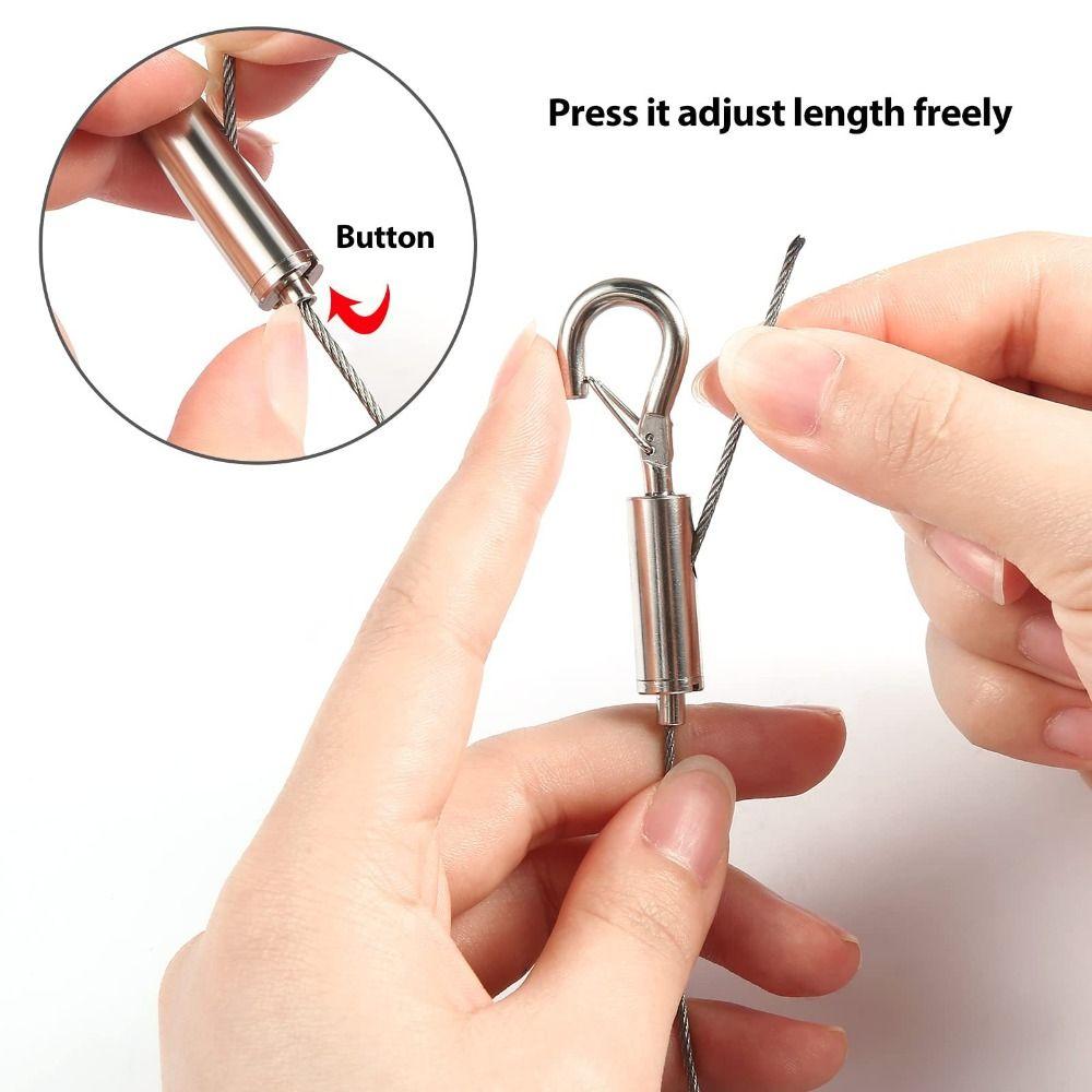 Hooks Suspension Steel Rope 1/2m Wall Mount Lanyard Stainless Steel Cable Supports  Birdcages