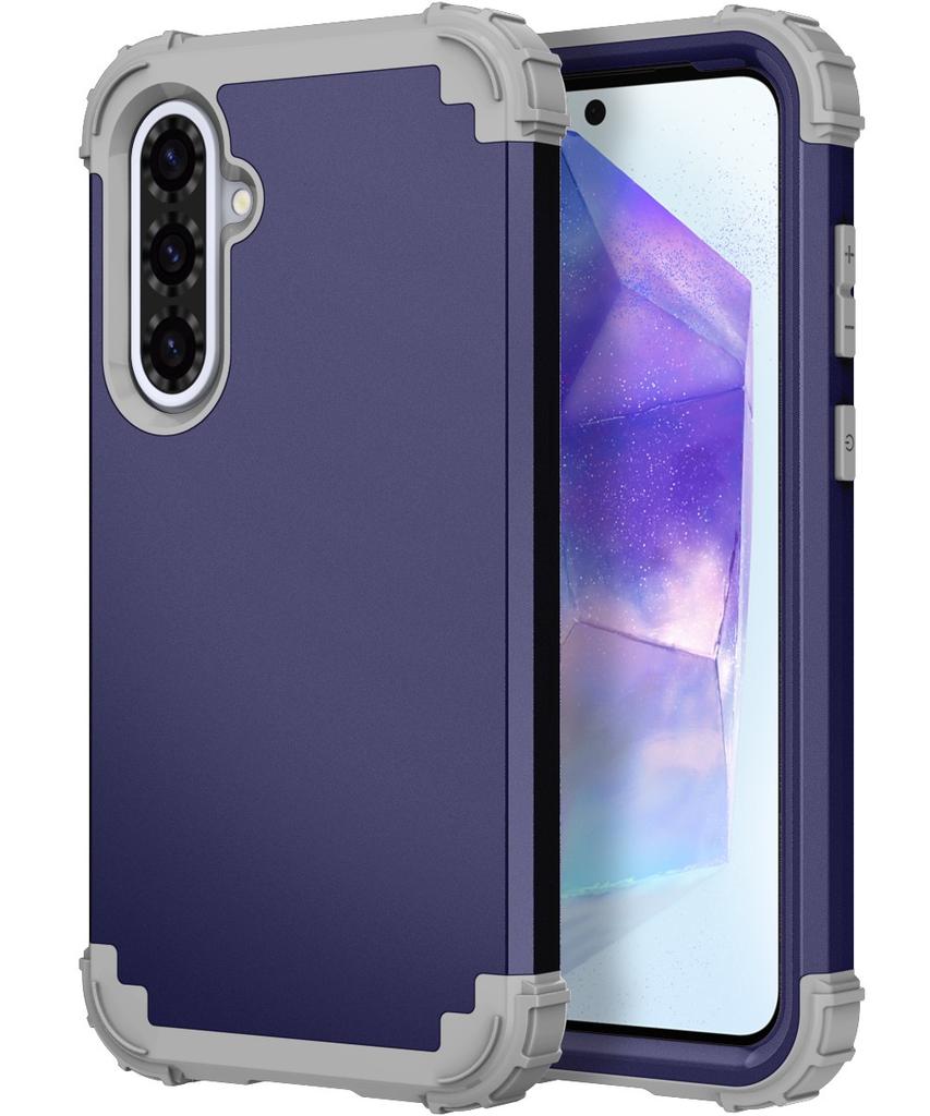 3 в 1 Прочный бронированный противоударный чехол для Samsung Galaxy A15 A25 A35 A55 A16 A26 A36 A56 A17 A37 A57 5G Пластиковая крышка из ТПУ