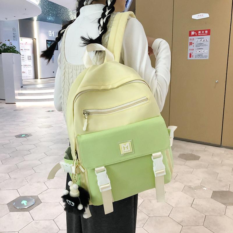 Большая вместимость, легкий школьный рюкзак для средней школы, женский, контрастный цвет