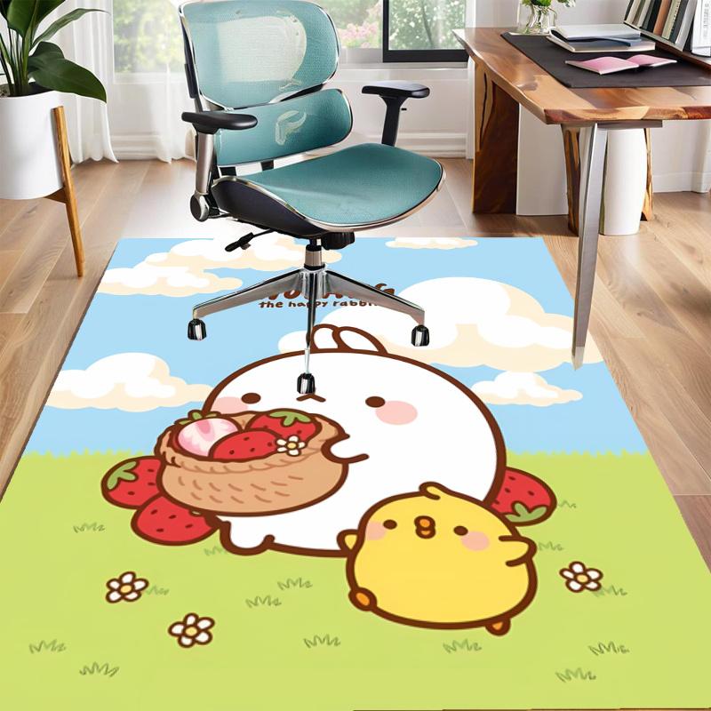 Molang Design Area Rug - Non-Slip, Soft & Cozy Floor Mat for Living Room, Bedroom, Office - Indoor/Outdoor Decorative Carpet