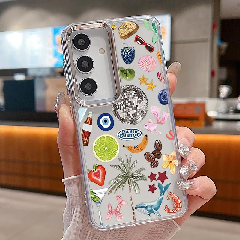 Чехол для телефона с медузами и морскими звездами для Samsung Galaxy S26 S25 S24 S23 Ultra S24 S25 FE A17 A57 A56 A16 A55 A37 A36 5G Прозрачный ТПУ чехол