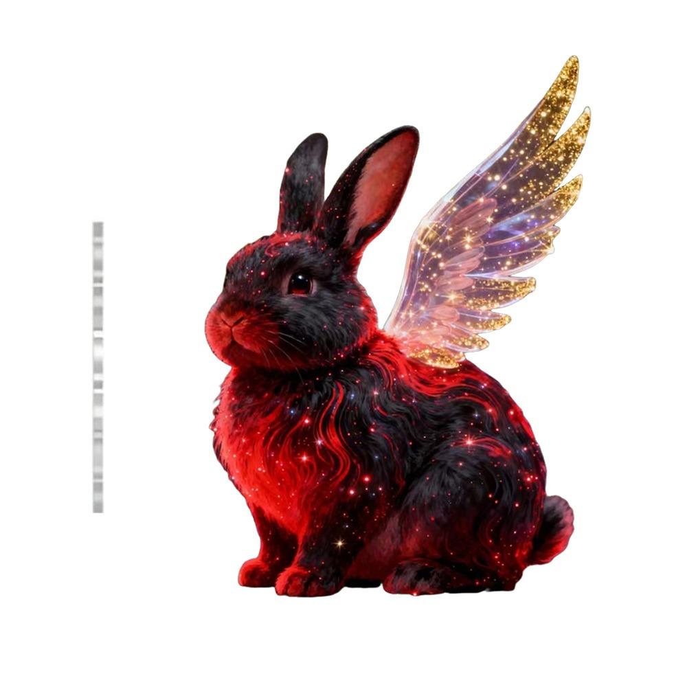New 2D Flat Christmas Hanging Pendant Ballerina Simulation Angel Hanging Decor Acrylic Shining Rabbit Keychain Navidad Decor