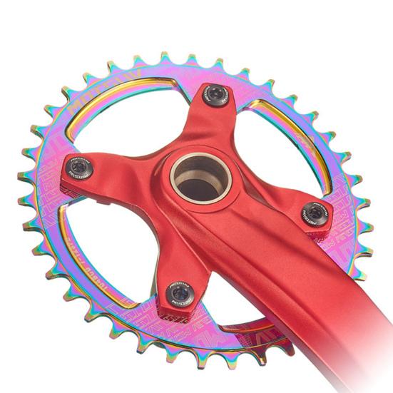 32T/34T/36T/38T Bike Chainring 104BCD Positive Negative Tooth Single Speed Oval Shape Bike Sprocket for 7-12 Speed