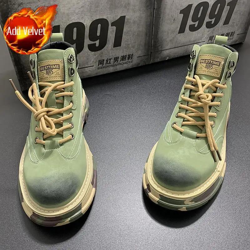 Ботинки для мужчин, новые ретро-обувь весна-осень, мужская обувь, удобная обувь, винтажная мода, размер 45, классика, повседневная обувь