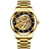 Gold Dragon Design Luxury Automatic Mechanical Watch for Men Super Brand Stainless Steel Luminous Waterproof Men's Watch