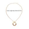 Circle Pendant Amber Splicing Necklace Stainless Steel Chain Sweater Chain  Birthday Gift