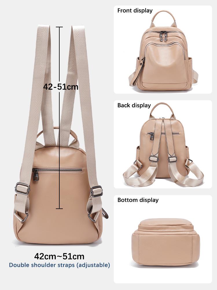 Стильный рюкзак Zency из натуральной кожи для женщин, большая вместимость, натуральный