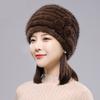 Hot Sale Winter Thick Women Real Mink Fur Hat Outdoor Keep Warm Real Mink Fur Hats Lady Knitted Natural Mink Fur Cap