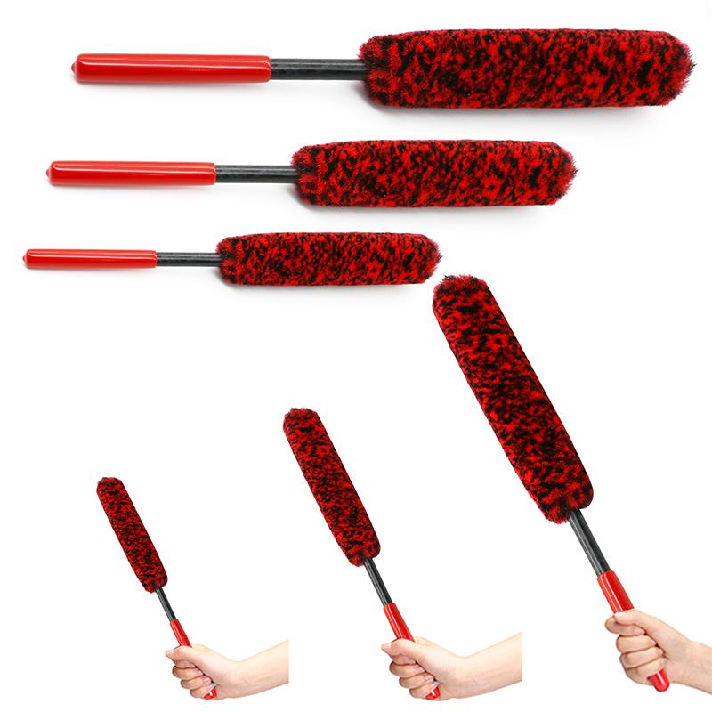 1/3pcs Wheel Woolies Plush Soft Alloy Wheel Cleaning Brush Car Detailing Brushes For Auto Motorcycle Maintenance Care Clean Tool