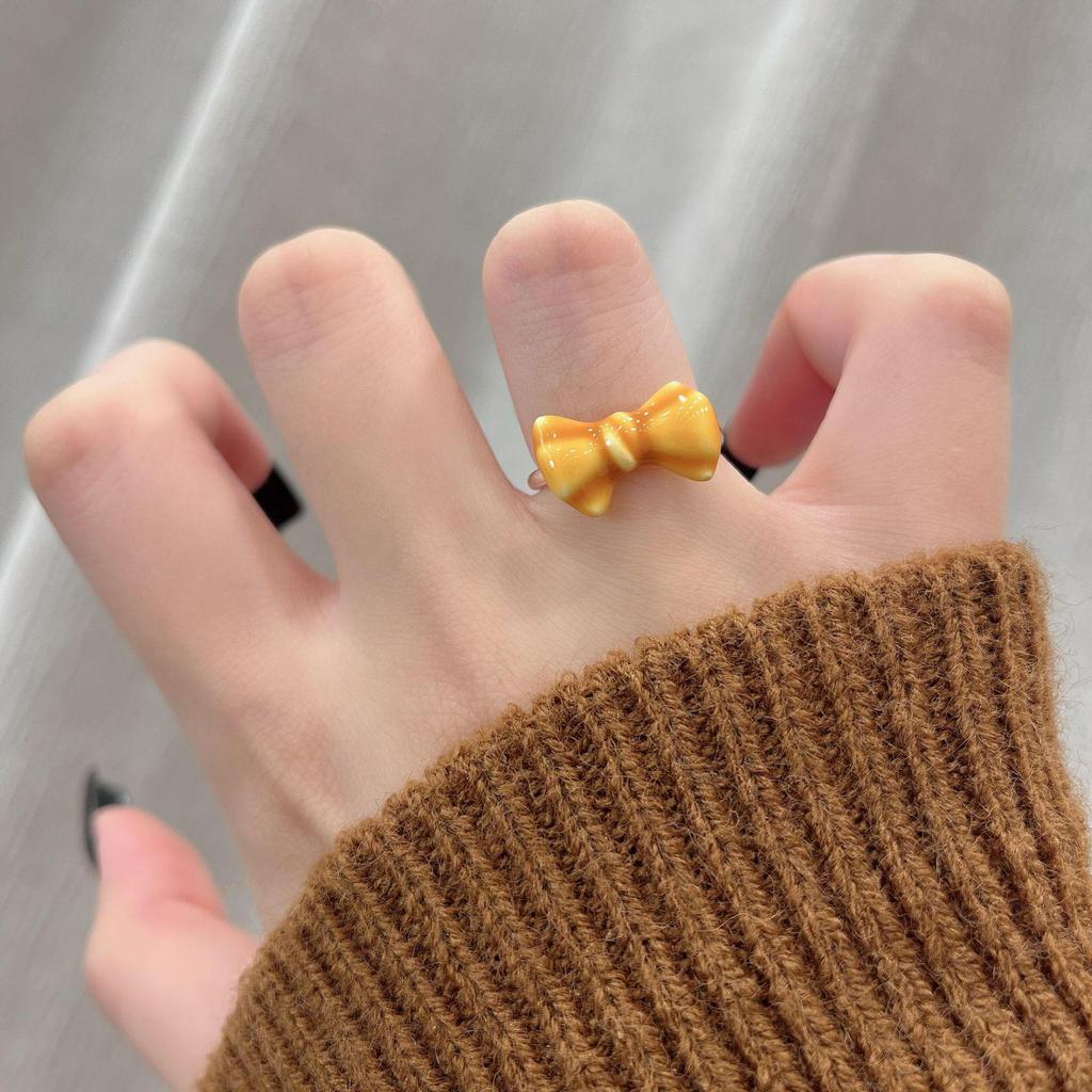 Набор колец для вечеринки в виде кота с карамельным хлебом и рисунком «Осень/Зима» — креативный мультяшный дизайн