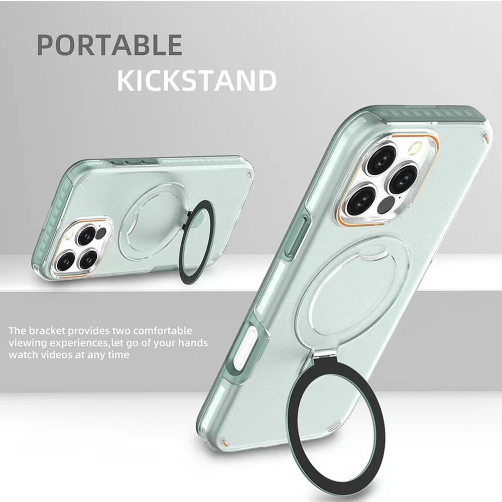Роскошный магнитный двухслойный защитный чехол для телефона iPhone 16 15 11 12 13 14 Pro Max для Magsafe с металлическим кольцом-держателем