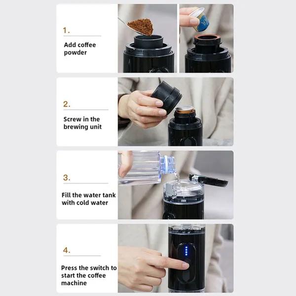 2 в 1 Портативная кофемашина с зарядкой через USB, дорожная кофеварка, ручная кофеварка E Spresso для уличного автомобиля, офиса