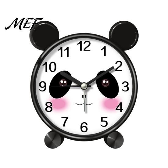 Time Teaching Clock Cartoon Animal Alarm for Students, Non-Ticking Quiet Movement Electronic Clock, Battery Operated Desk Home Bedroom