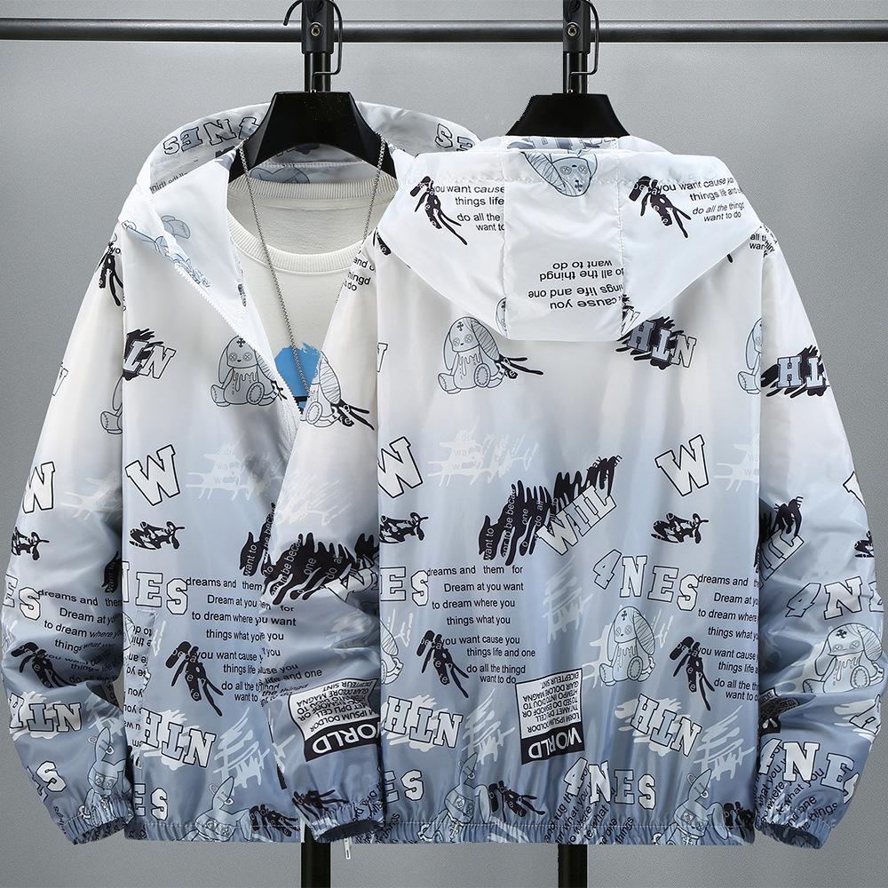 Летняя цветная светоотражающая солнцезащитная одежда для мужчин и женщин, ультратонкая куртка Ice Silk для пар, модная градиентная куртка