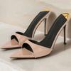 Fashion Womens High-heeled Slippers Luxury Designer Slippers Sexy Pointed Thin High Heeled Sandals Elegant Women's Mules Slippers Slides