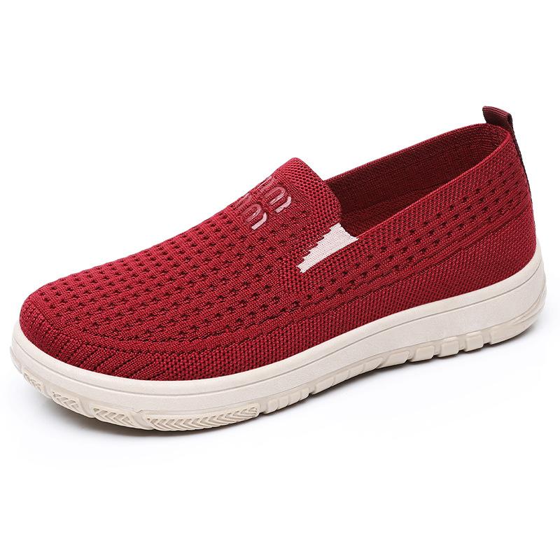 Shoes Women's Shoes Versatile Autumn New One-pedal Old Beijing Cloth Shoes Flying Woven Mesh Breathable Casual Shoes