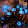 Halloween Luminous Mini Resin Ghost Figurines With Box Cute Halloween Party Favors Cartoon Glow In Dark Resin Desktop Ornament