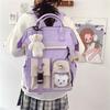 School Bags Preppy Purple Backpack Women Waterproof Candy Colors Backpacks Fancy High School Bags for Teenage Girl Cute Travel Rucksack