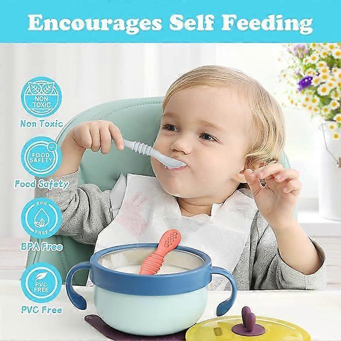 3 Pieces Silicone Teething Spoons for Kids and Babies, Expert Recommended for Weaning