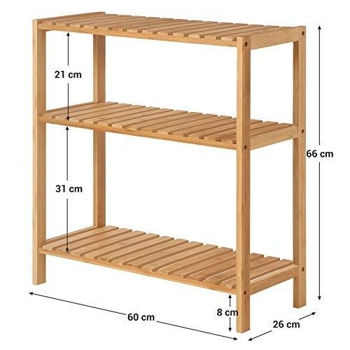 Bamboo Bathroom/kitchen/shoe Rack, 60 X 26 X 66 Cm Perfect for Bathroom, Living Room, Hallway, Kitchen or Balcony.