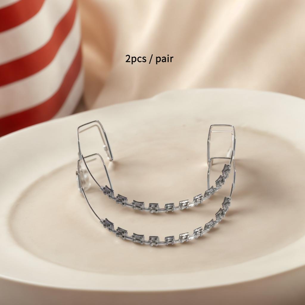 1 пара металлических зубных брекетов с крючками - стильные розовые и фиолетовые украшения для зубов для обучающих моделей, унисекс-аксессуары для мужчин и женщин