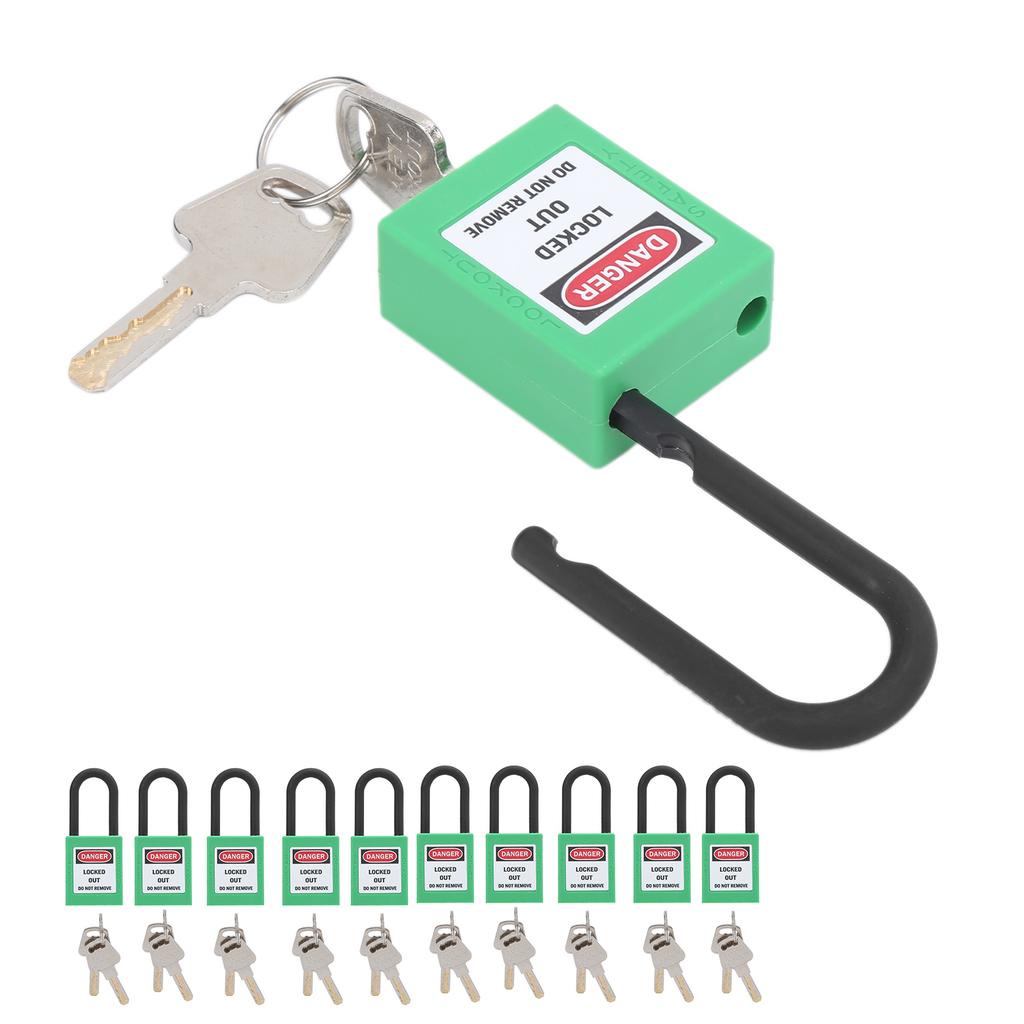 10Set 38mm 1.5in Safety Padlock Engineering Insulation DustProof for Factories Construction Sites Hospitals Chemicals