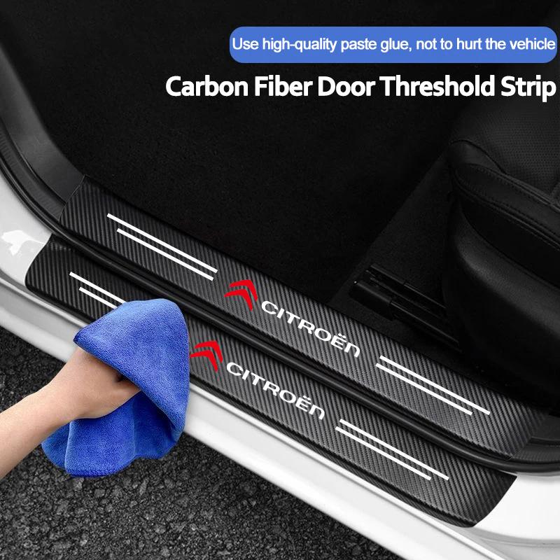 AJR2 Universal 3D Carbon Fiber Car Door Sill Protector Stickers For Citroen C4 C3 C2 C1 C5 Berlingo Xsara Grand Picasso RS headrest
