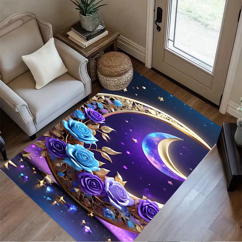 Sun and Moon Design Rug Home Carpet Non Slip Office Decor Gift Living Room Bedroom
