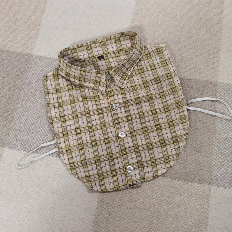 Plaid Women Shirt False Collars White Removable Lapel Collars For Women Fake Collar Women Detachable Collars Nep Kraagie