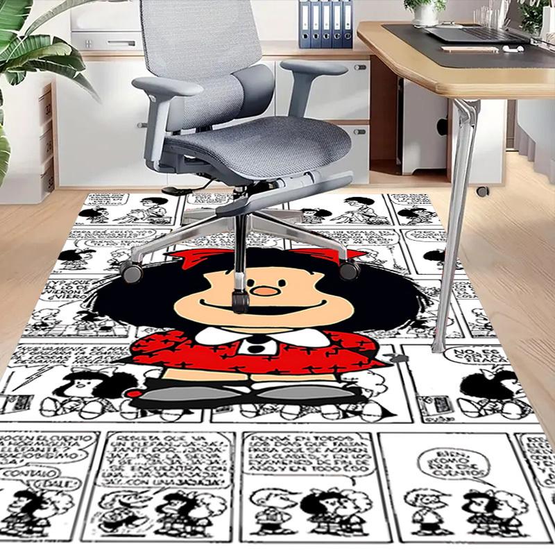 1PC Mafalda Comics Extra Large Non Slip Floor carpet, Office, family, bedroom Large Area Rug Indoor Rugs, Vibrant Colors