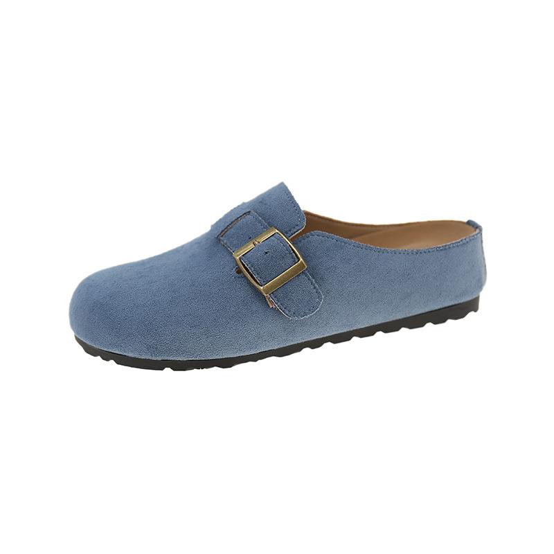 Retro Fashion Outer Wear Flat-bottomed Boken Bag Head Slippers 2025 Spring New Lazy One-pedal Thick-soled Slippers Women