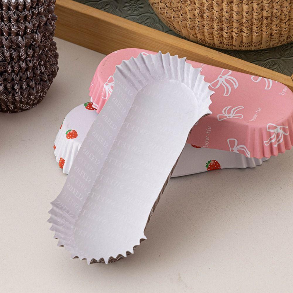 200Pcs Boat Shape Baking Cup Mold Greaseproof Bread Paper Holder Cupcake Liners  Oven Safe