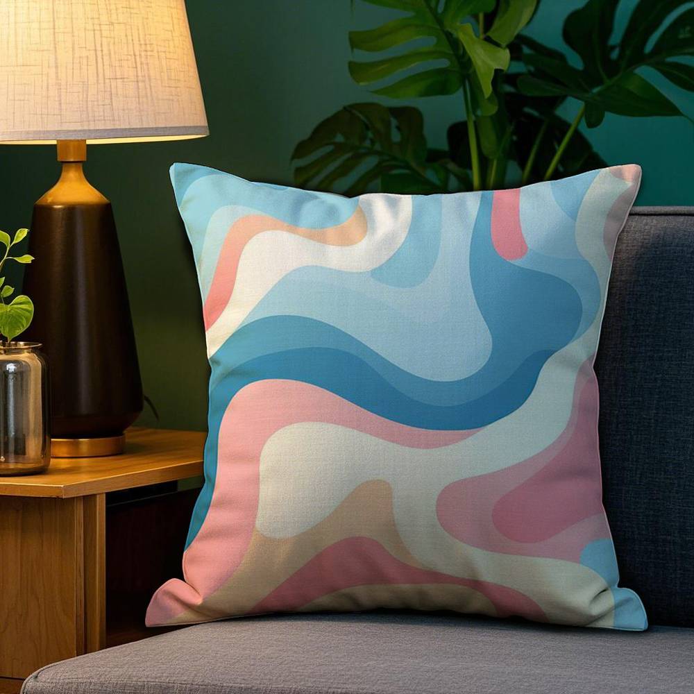 HOT Abstract Colorful Pattern Pillow Case Sofa Living Room Bedroom Double-sided Printing Square Cushion Nap Time Pillow Case