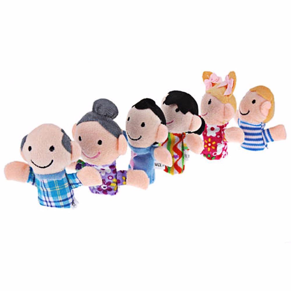 Gifts Boys Girls Toys Cloth Doll Toys Hand Puppet Finger Doll Family Finger Puppets Set Plush Toys