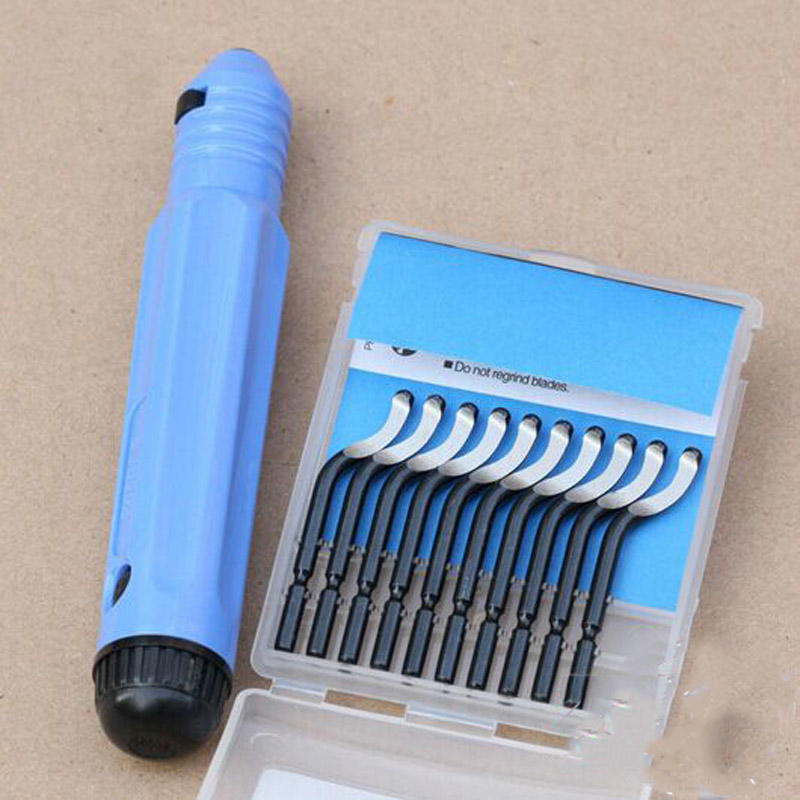 ADM 10 шт. Лезвия BS1010 с 1 шт. Ручной инструмент для снятия заусенцев NB1100, лезвие 63RC