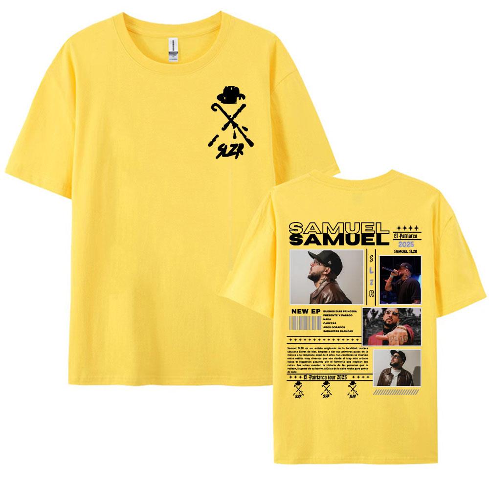 Rapper Samuel Slzr Tour 2025 Graphic T Shirts Men Women Harajuku Hip Hop Pop Music Tshirts Casual 100 Cotton Oversized T Shirt