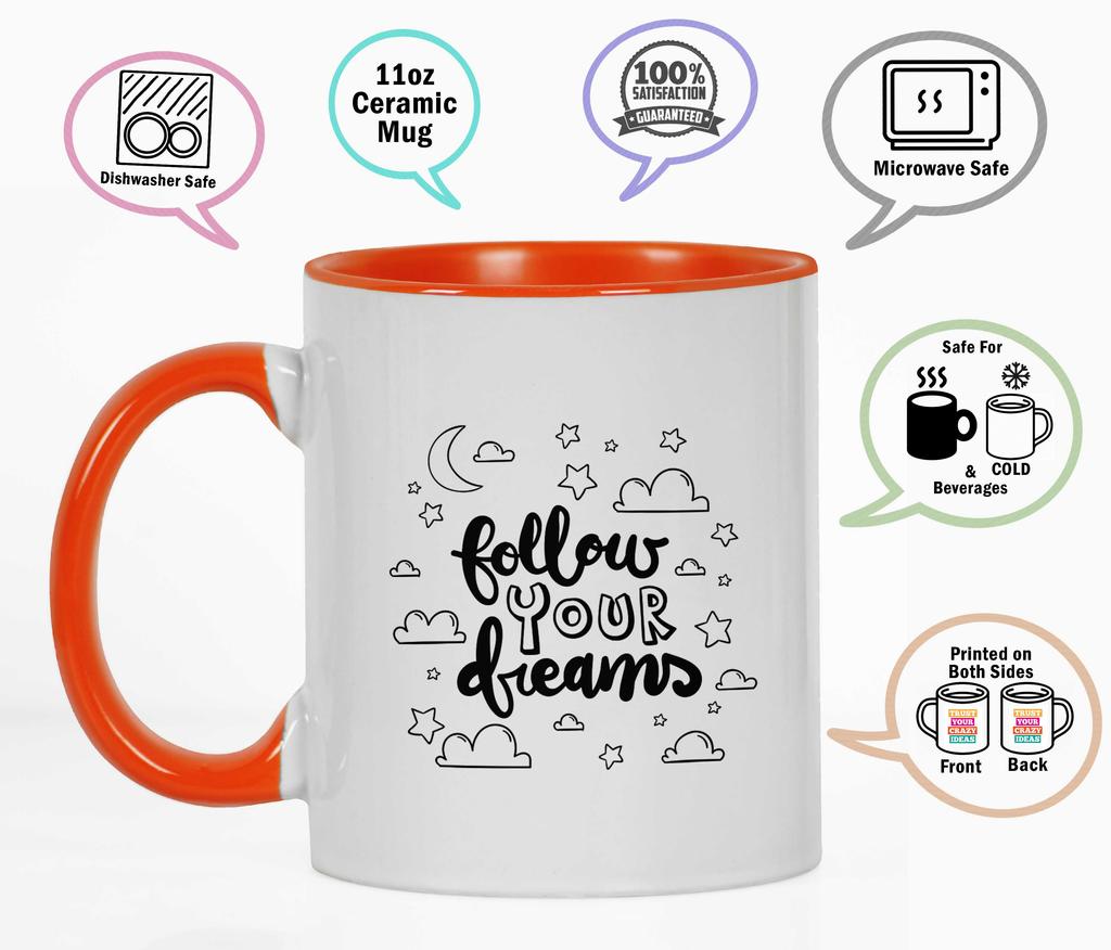 Inkdotpot 11 унций керамическая кофейная кружка Следуй за своими мечтами Вдохновляющие поощрения Мотивирующие цитаты Подарок для сотрудников, начальников, коллег