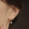 Stainless Steel Double Layer Zircon Hoop Earrings for Women Girls Elegant Punk Earring Stud Style Party Fashion Jewelry Gifts