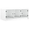vidaXL Couchtisch mit Glastüren Weiß 102x50x42 cm