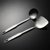 Non-magnetic Stainless Steel Vertical Person Flat Handle Spatula Spoon Set Pot Gift Stir-fry Spoon Hot Pot Soup Shell Colander