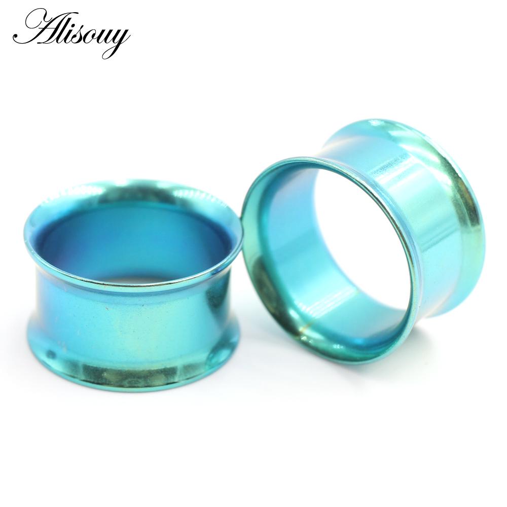 Alisouy, комплект из 2 шт., затычки для ушей, хирургическая сталь, без винтов, ушные манометры, туннельный расширитель, расклешенные серьги для пирсинга, вилки, растягивающиеся