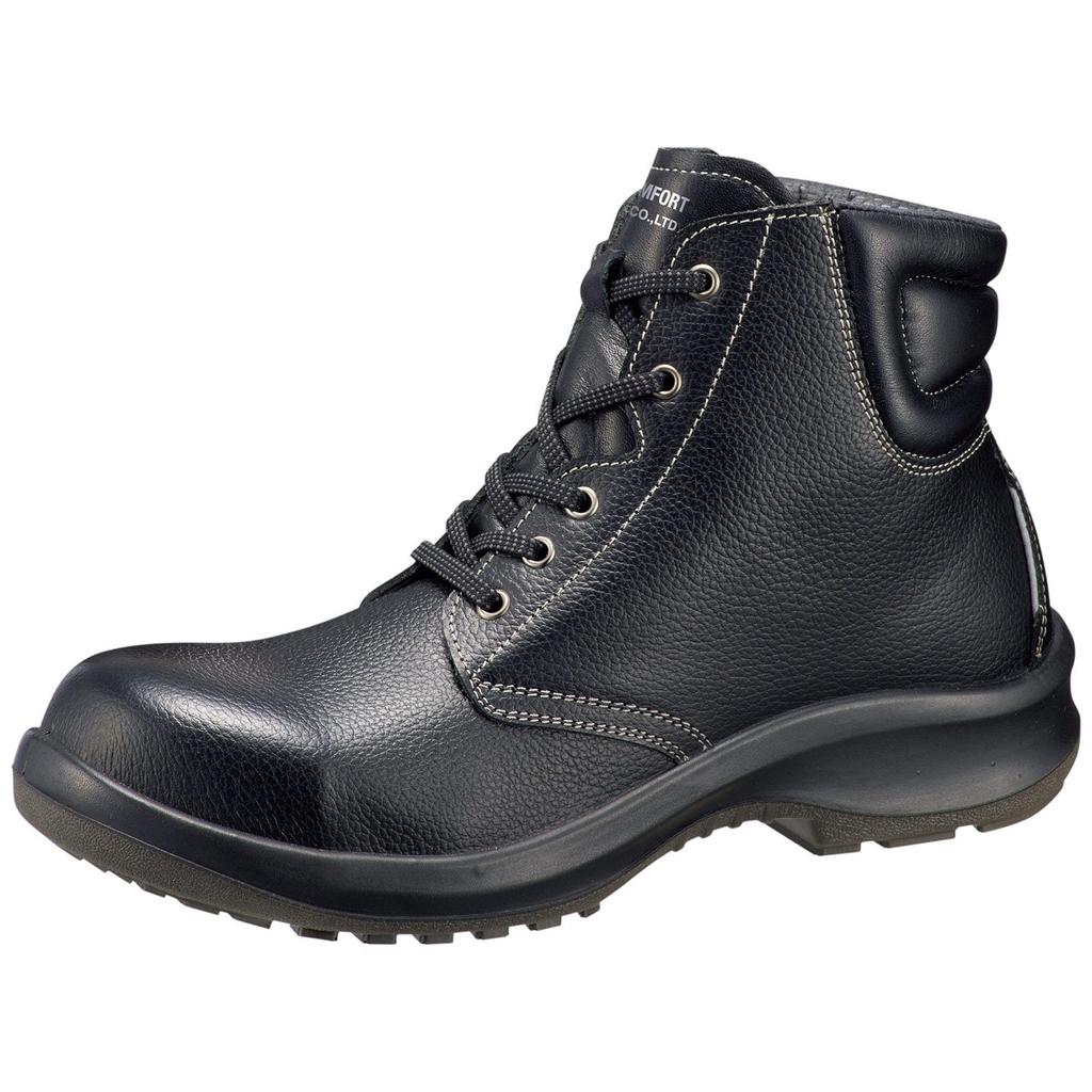 Midori Anzen Premium High Verde Safety JIS Wide Toe Slip Size Cm Shoes, Standard, Mid-Lace, Lace-Up, Cap, Resistant, Black, PRM220, 26.5