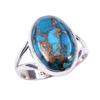 Natural Blue Copper Turquoise Gemstone 925 Solid Sterling Silver Ring S.7 O1S06