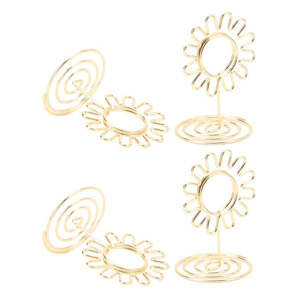 20PCS Wire Table Picture Photo Holder Gold Plated Surface Reusable Table Card Holder for Wedding Anniversary Party Gold